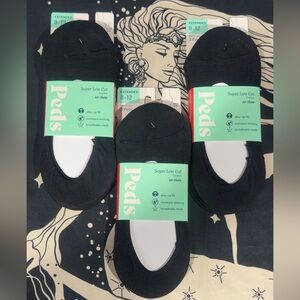 🆕🖤PEDS SET OF 3! Super Low Cut No-Show Socks  (moisture wicking breathable mesh)